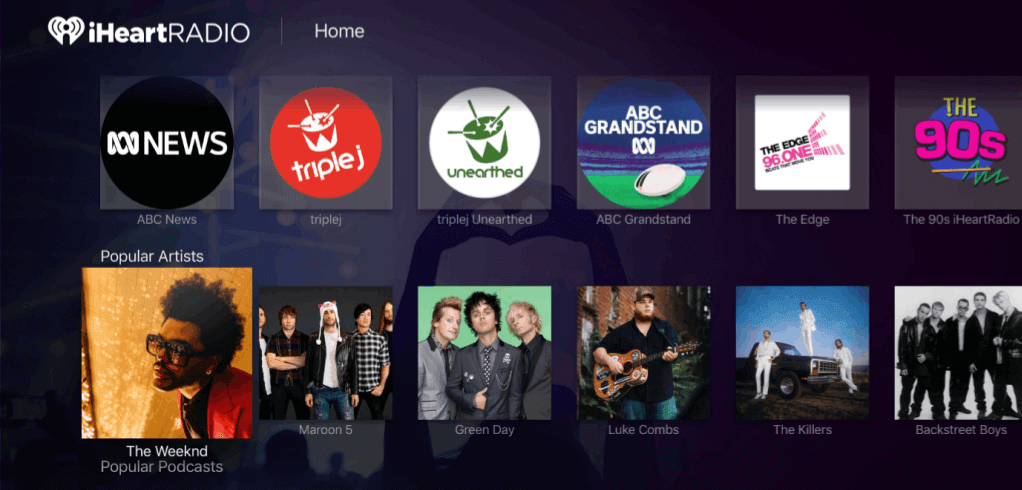 iHeartRadio is now available on Apple TV.