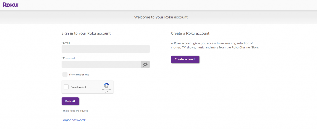 Sign in to your Roku account