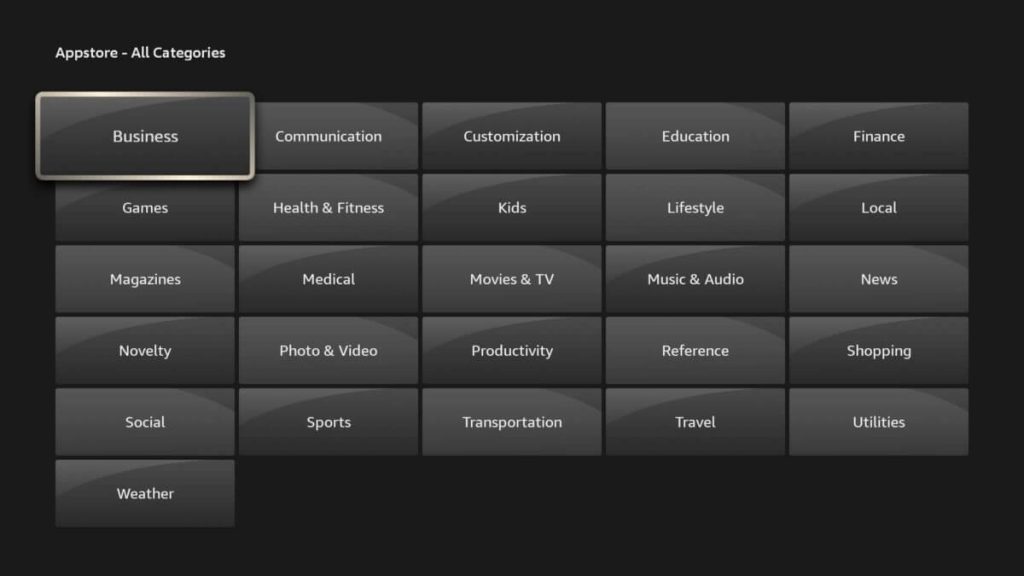 Choose the Category - How to install apps on Firestick