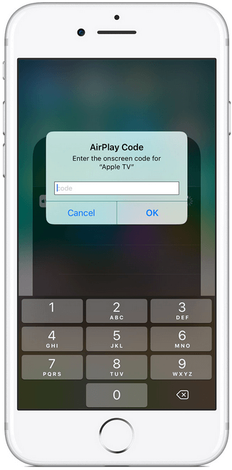 Enter passcode to AirPlay from iPhone to Apple TV