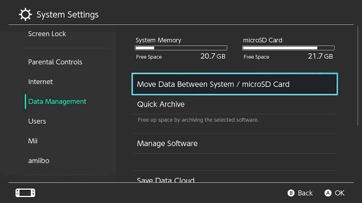 Select manage Software - How to Delete Games on Nintendo Switch