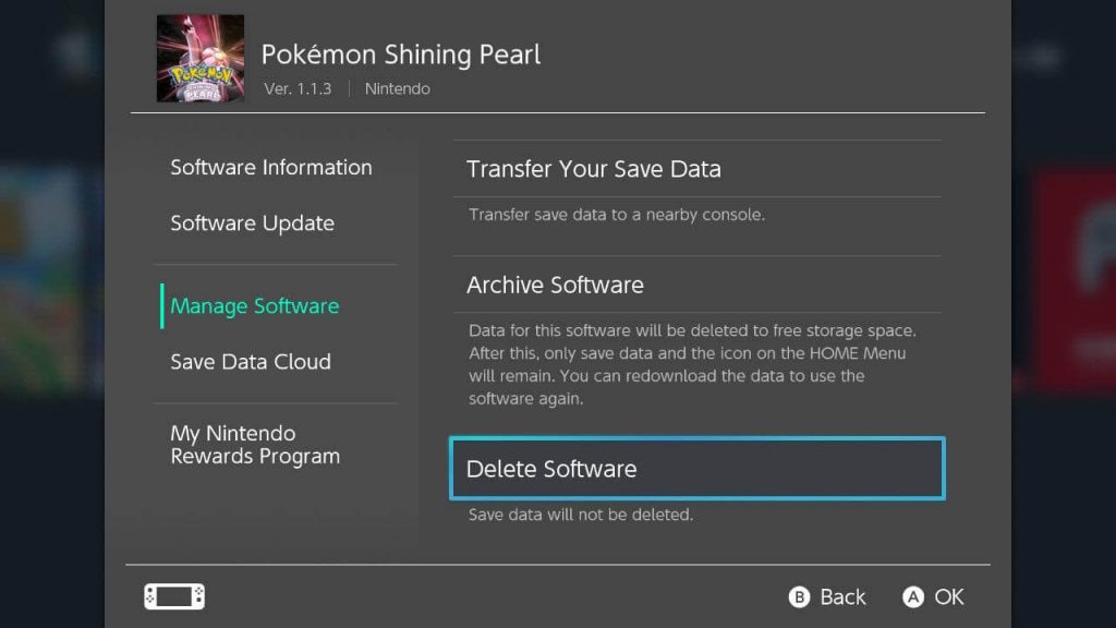 Select Delete Software - How to Delete Games on Nintendo Switch