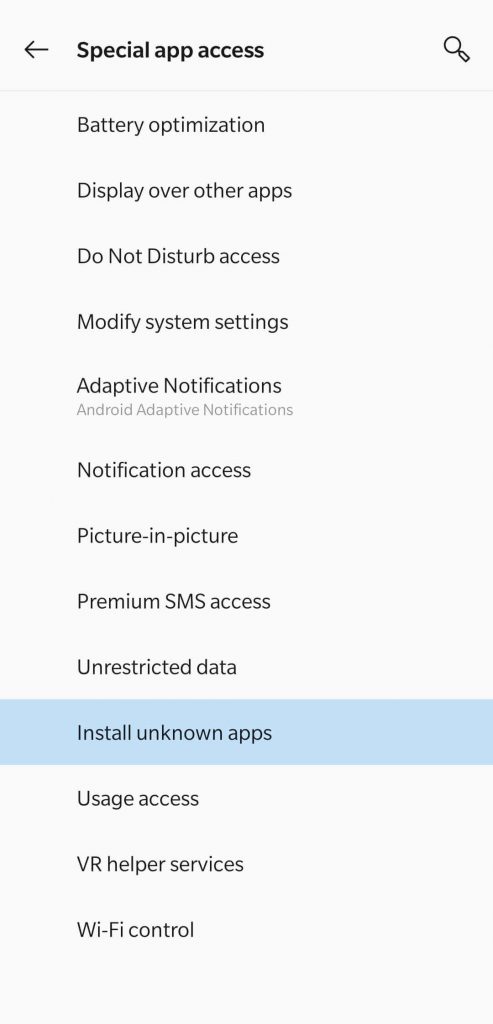Enable install Unknown apps