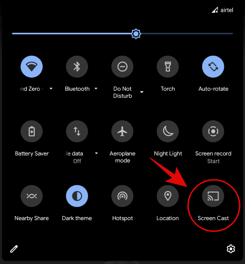 Select Cast icon in Android phone