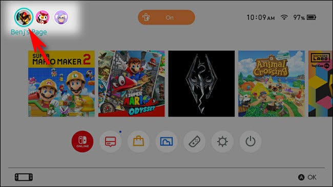 How to Add Friends on Nintendo Switch- choose user icon