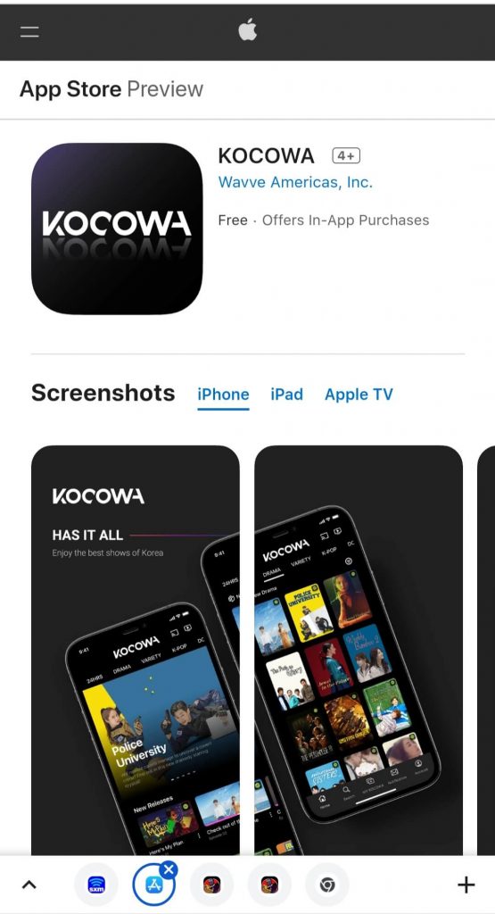 iPhone KOCOWA app