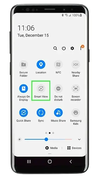 Select Smart view in Android phone