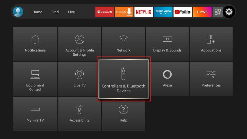 Choose Controller and Bluetooth devices