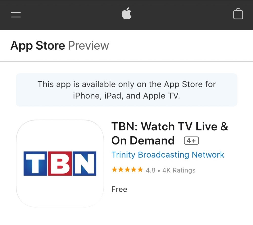 Download TBN on Apple TV