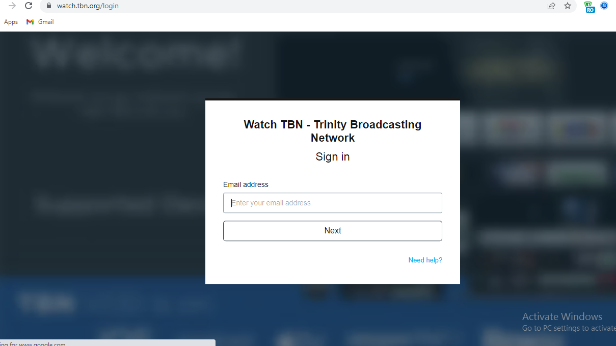 Activate TBN on Roku 