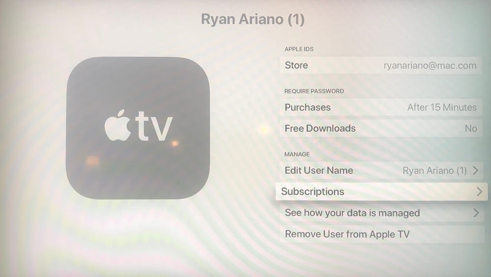 How to Cancel Apple TV Subscription - select subscription
