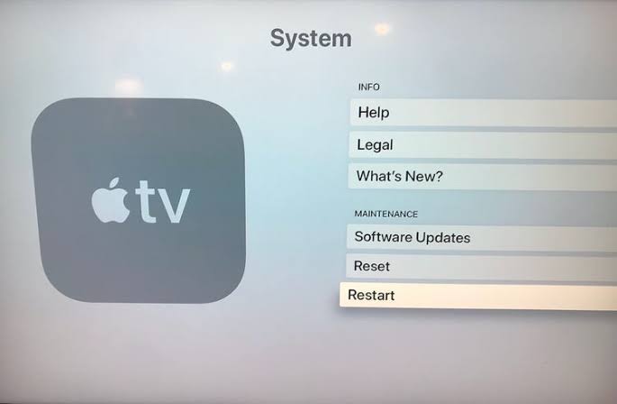 Restart your Apple TV