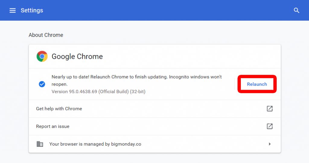 Update Chrome