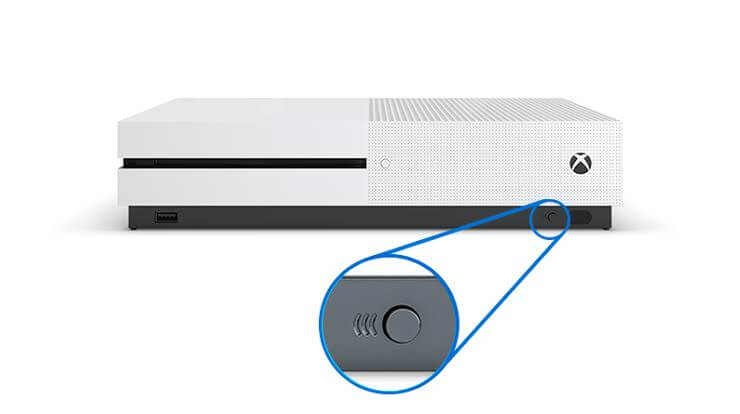 Hold pairing button in Xbox