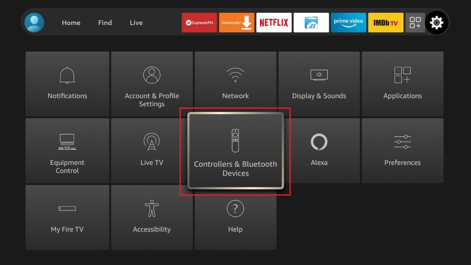 select the controllers & Bluetooth Devices