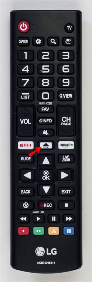 How to Restart LG Smart TV- press home button