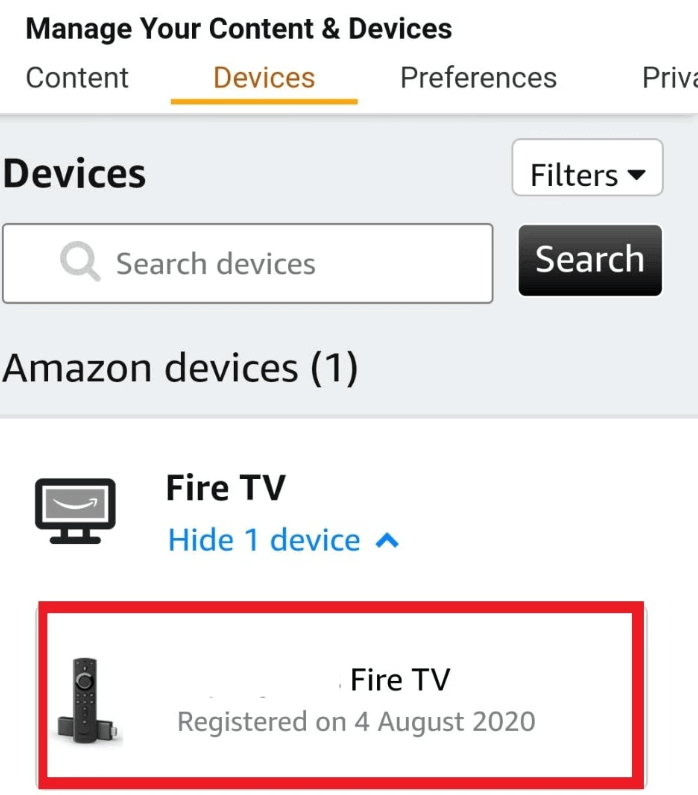 tap firestick name to rename firestick 