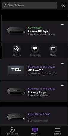 tap on devices to rename roku 