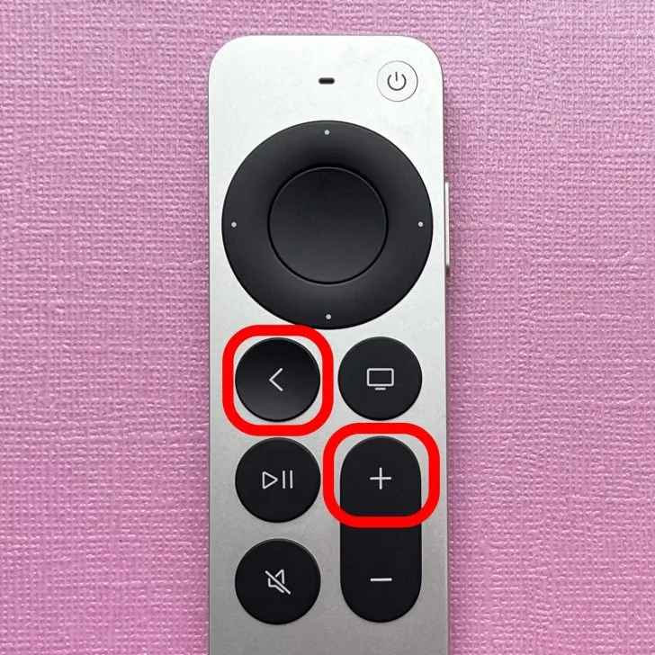 press the back and volume up button to reset your Apple TV remote