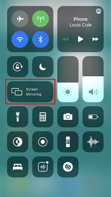 Tap the Screen Mirroring option 