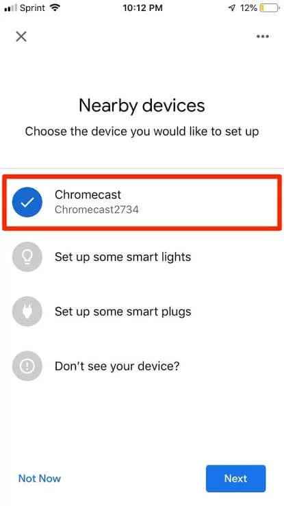 select your Chromecast device name