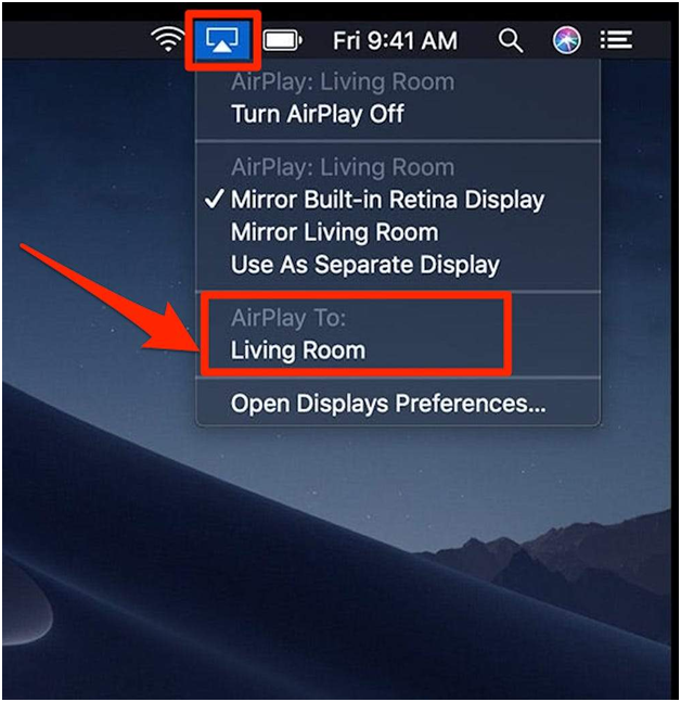  Click the AirPlay icon