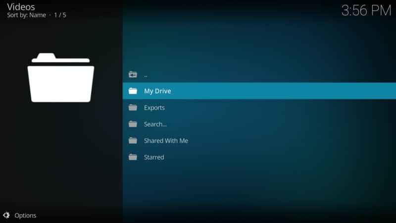 select My Drive tap the next button  to stream Google Drive on Firestick