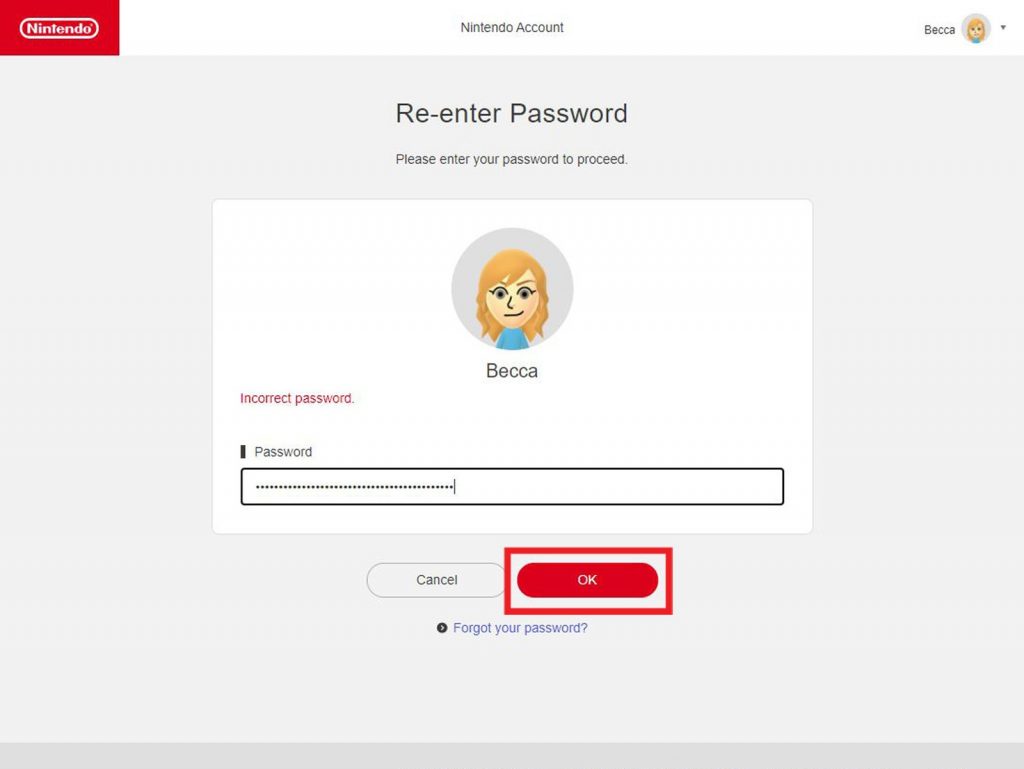 How To Redeem Nintendo eShop Card - entering the password