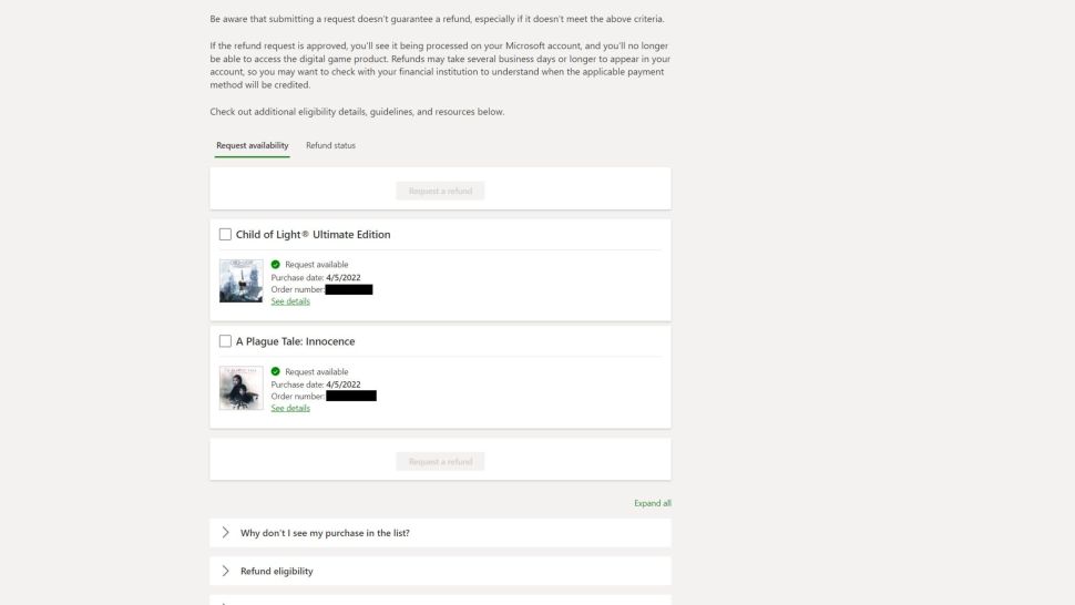How To Refund a Game on Xbox - selecting the game to be refunded