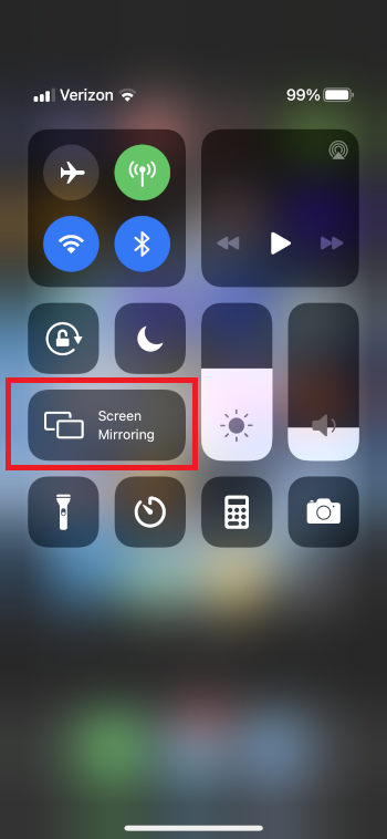  tap on the Screen Mirroring option.