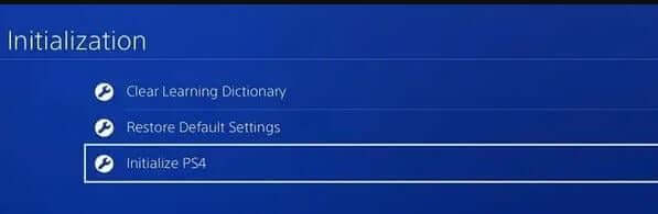 tap initialize ps4 if you get playstation sign in error
