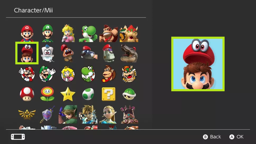 Icon and Nickname on Nintendo Switch