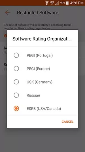 Select the sofwtare rating organization