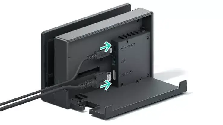 Connect the Nintendo Switch's HDMI cable to the Nintendo Dock