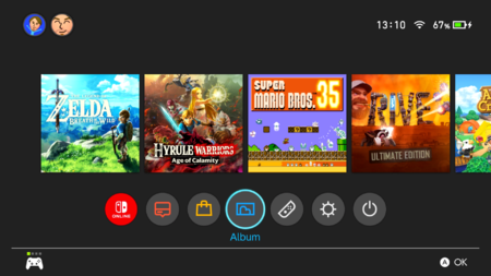 How to record on Nintendo Switch -  selecting the album
