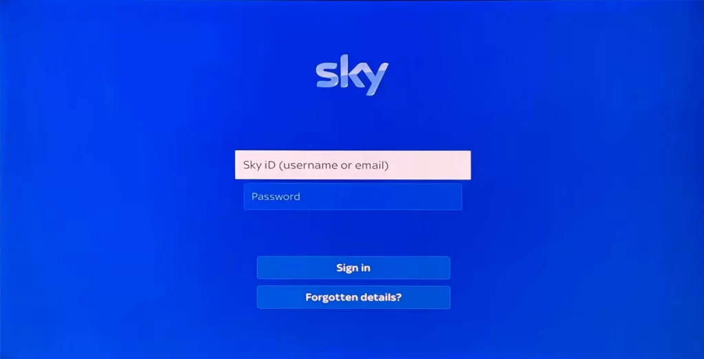 Sky Go on Apple TV - Sign In
