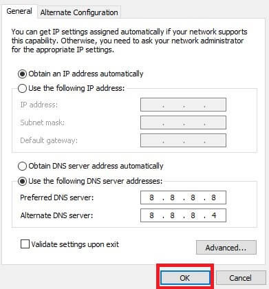 Enter the DNS server address - Vudu Error Code 28