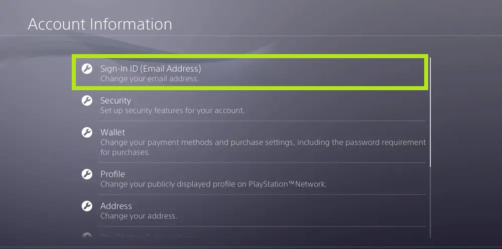How to Change Email on Play Station Account- Account Information