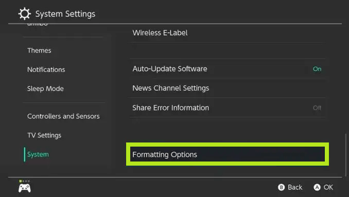 How to Use SD Card on Nintendo Switch- System Settings