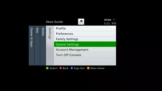 select the System Settings option