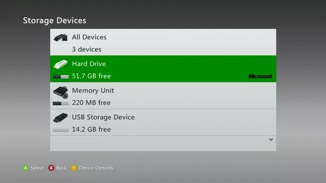 Select Hard Drive or select All Devices
