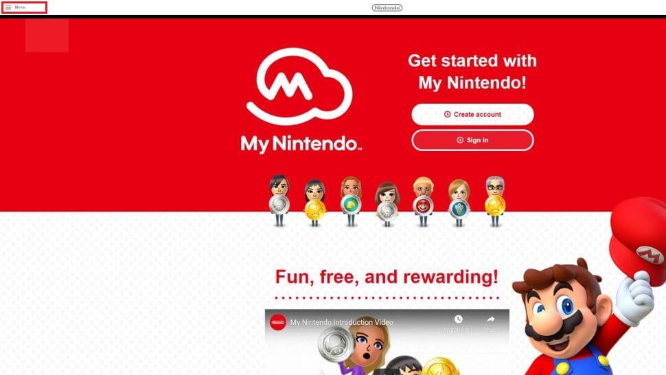 Tap on the Main Menu at the top left corner to check Nintendo Points Expiration
