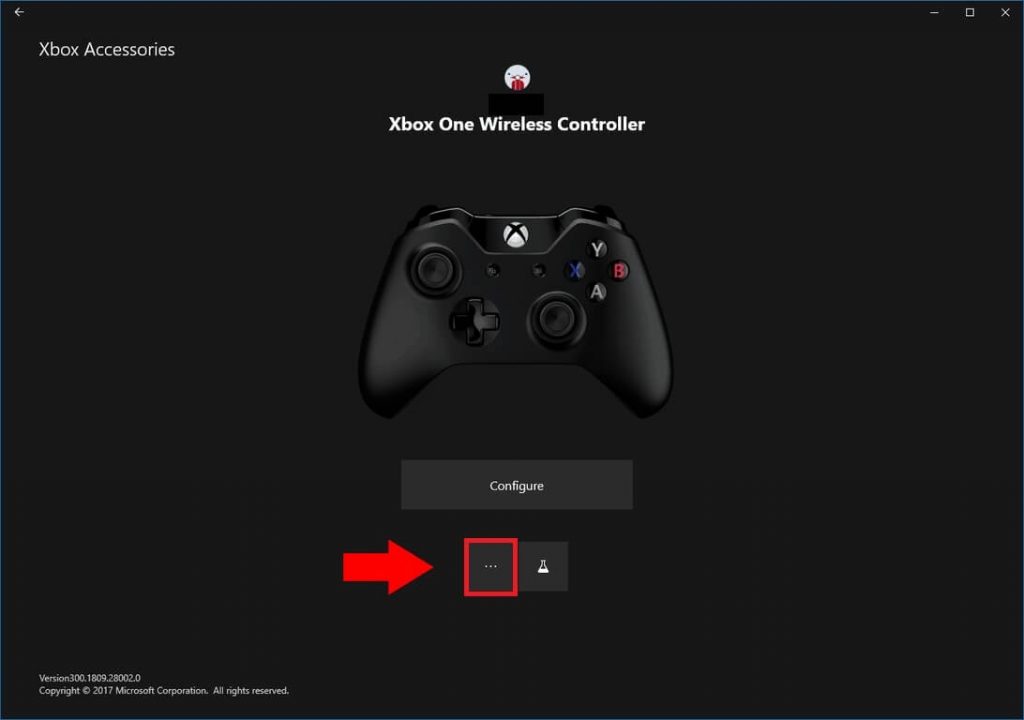 Select the Device info icon on the Xbox Wireless Controller