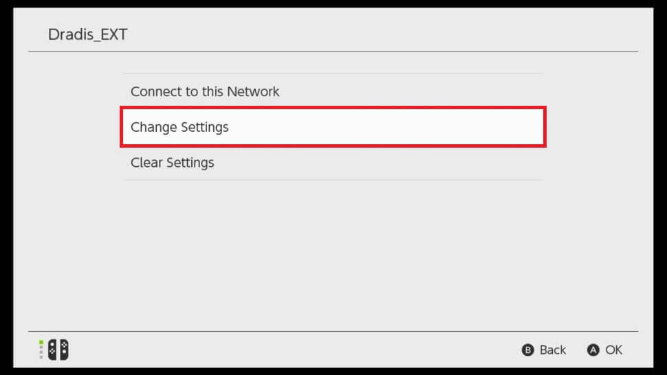 Select Change settings to set up Netflix on Nintendo Switch