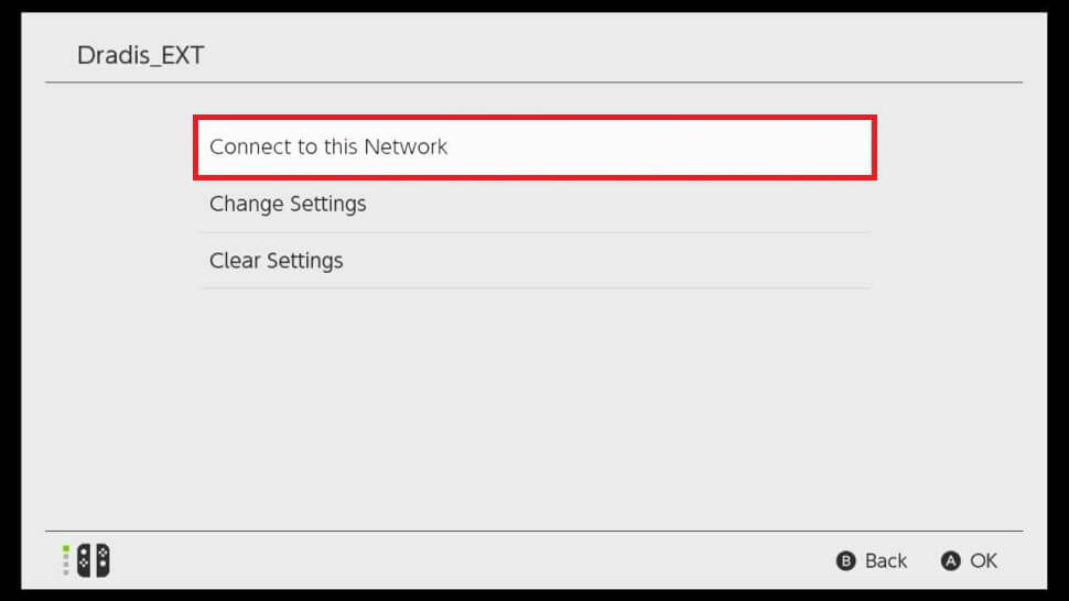 Select Connect to this network option to set up Netflix on Nintendo Switch