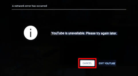 YouTube TV error code 3 
