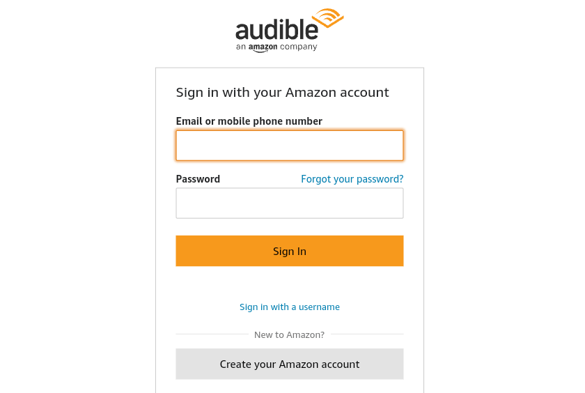 Audible free trial sign-in 