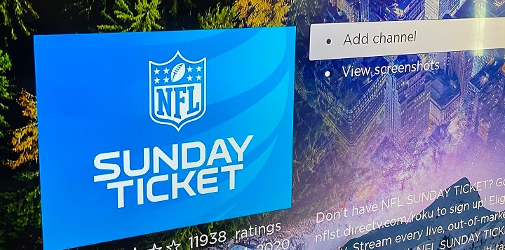 Add NFL Sunday Ticket on Roku