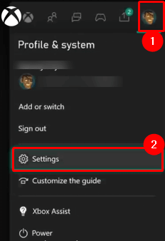 Go to Profile and System >> Settings