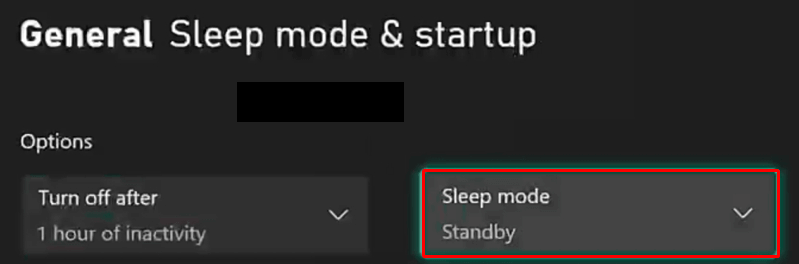 click on the Sleep Mode drop-down